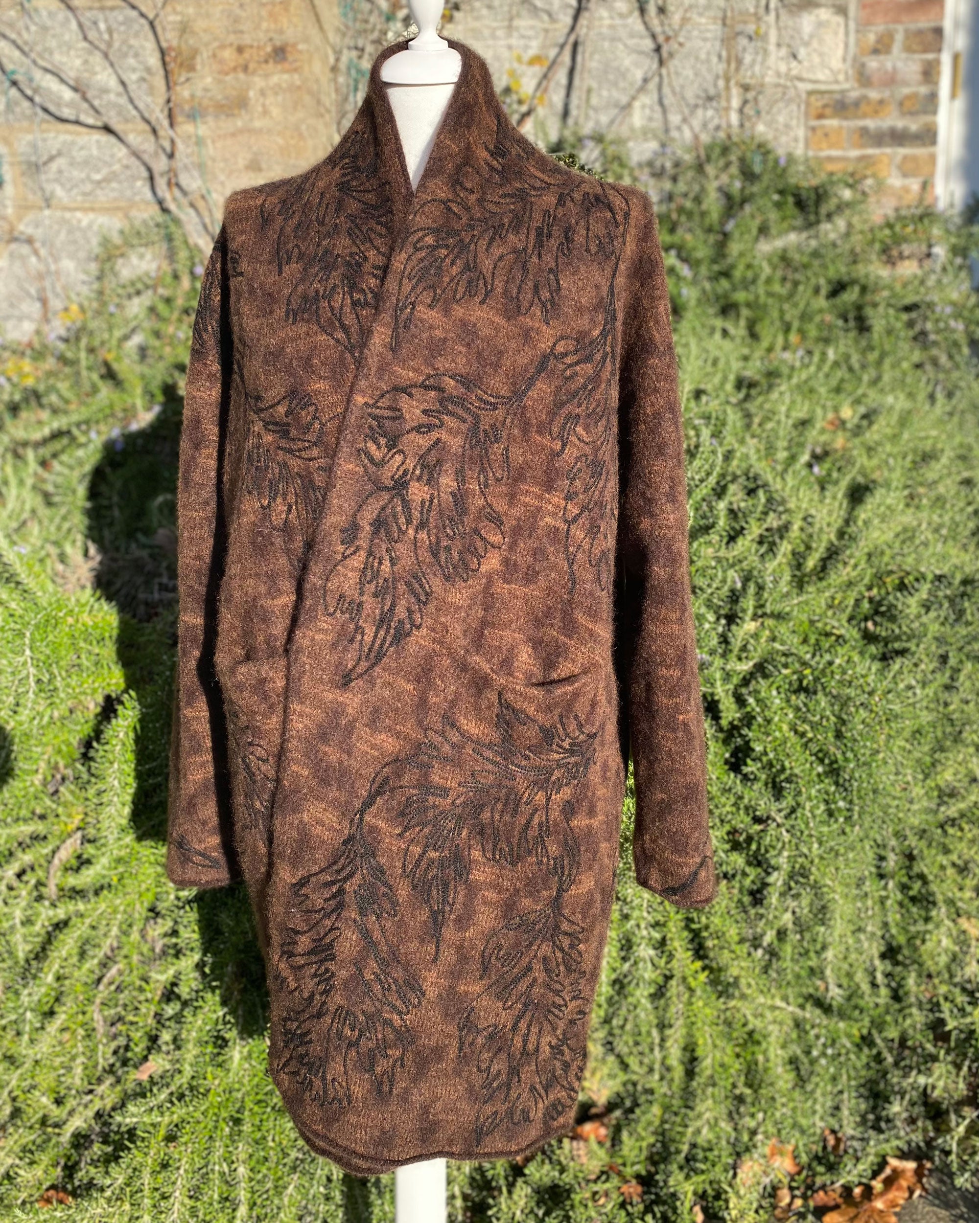 Embroidered Cocoon Cardigan