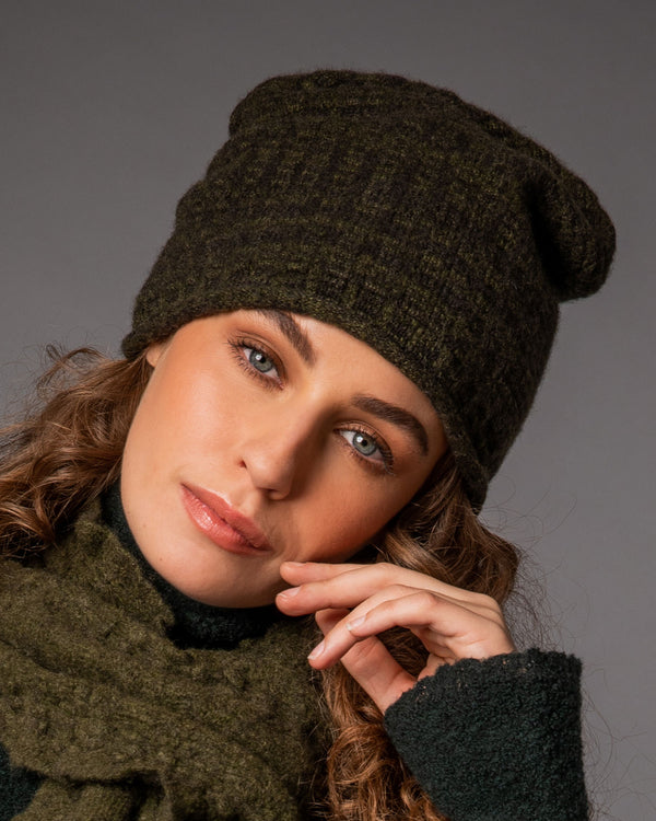 Ribbing Effect Hat - Military