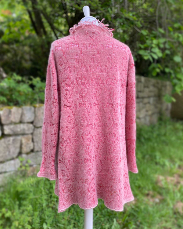 Fringed Cardigan - Strawberry