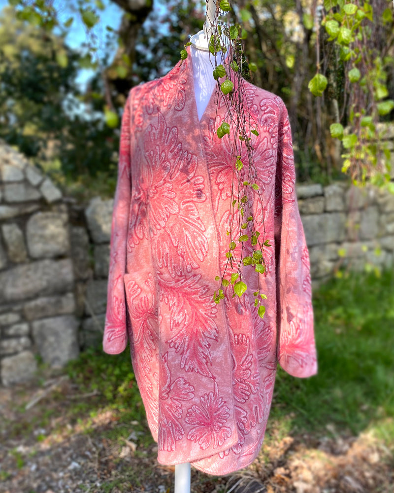 Peony Embroidered Cocoon Coat