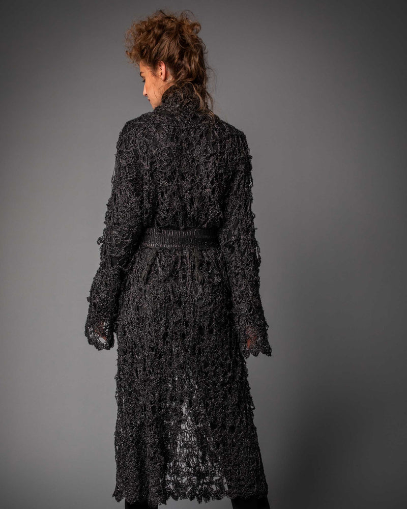 Black Crochet Lace Coat