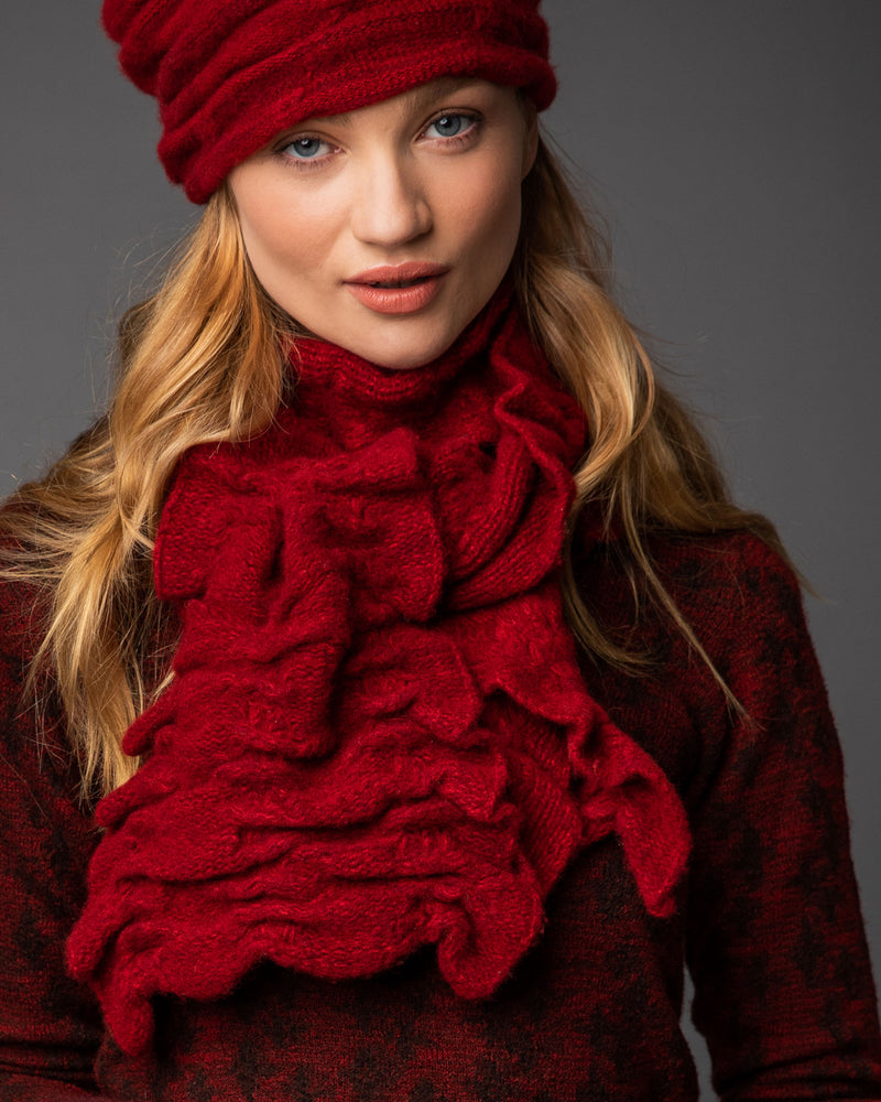 Super soft double knit textured cashmere scarf